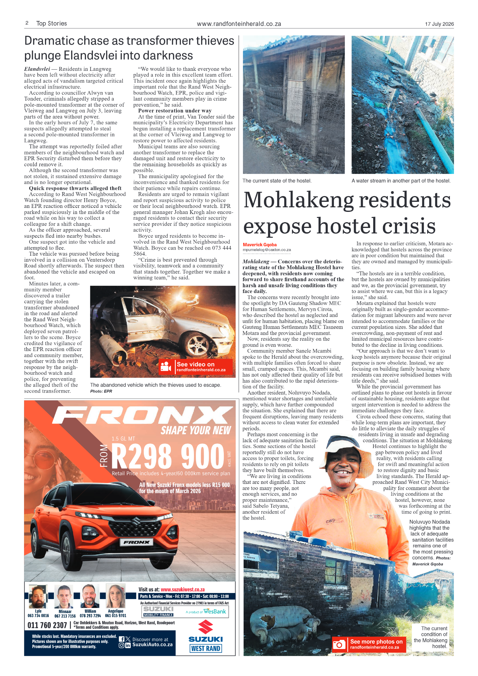 Randfontein Herald 17 July 2026 page 2