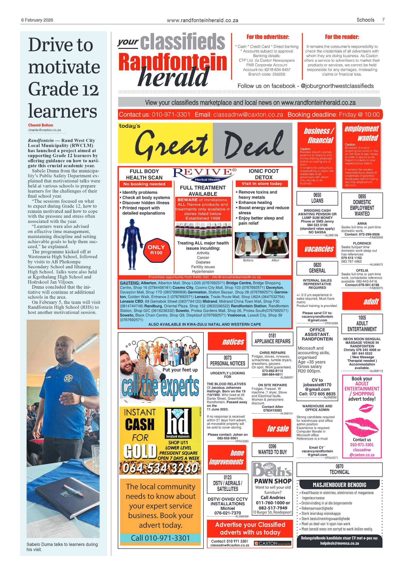 Randfontein Herald 6 February 2026 page 7
